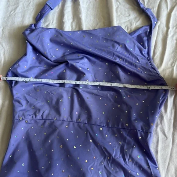 Cider Purple Sparkle Cowl Neck Bodysuut XS NWT - Picture 6 of 7